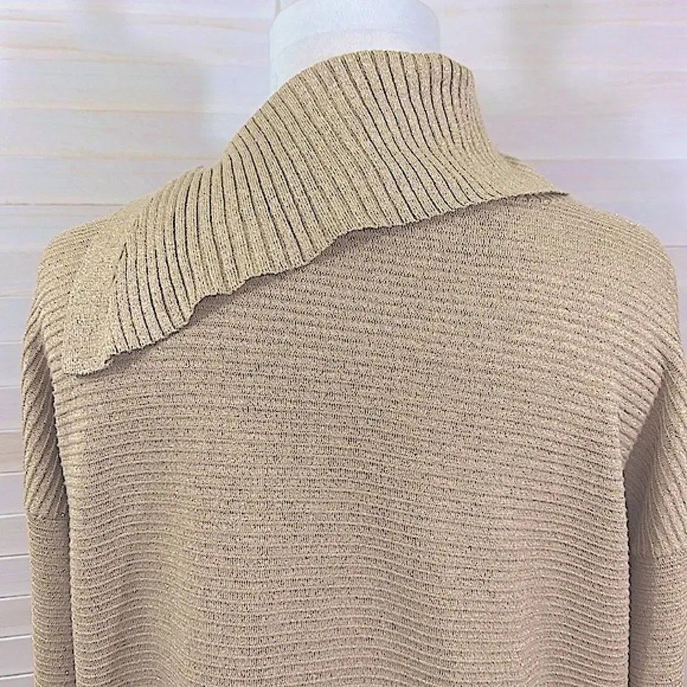 Chico’s Sweater Tunic Size 3 (16) XL Beige Sparkling Jeweled  NWOT
